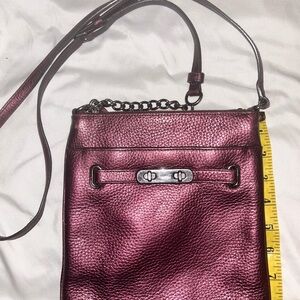 Coach Metallic Burgundy Crossbody Bag